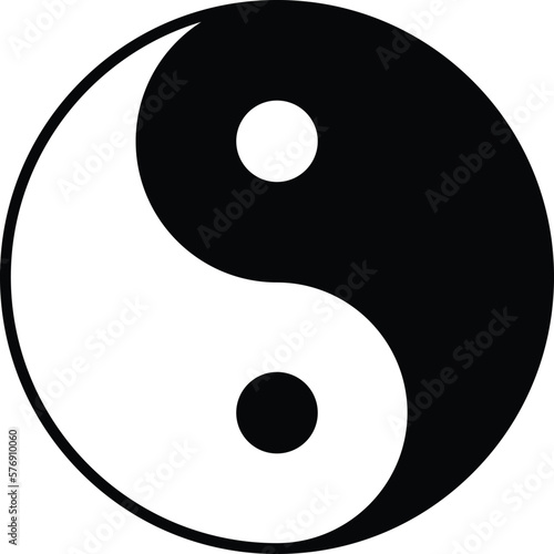 Yin Yang symbol vector illustration.