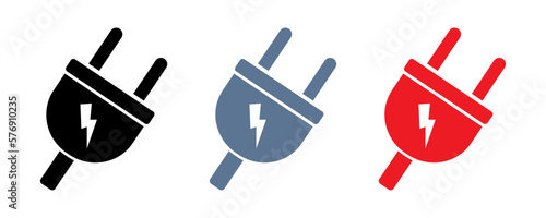 Electronic plug vector icons set