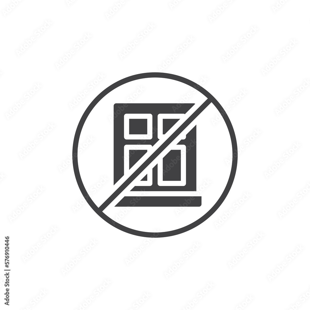 Stay away from window vector icon Stay away from window vector icon