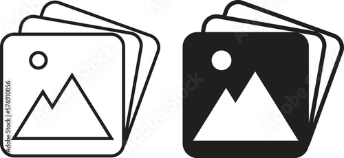 Photo icon simple trendy flat style line and solid Isolated vector illustration on white background. For apps, logo, websites, symbol , UI, UX, graphic and web design. EPS 10.