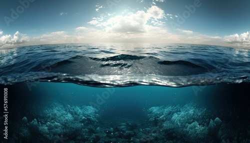 海 水中 イメージイラスト generative AI
