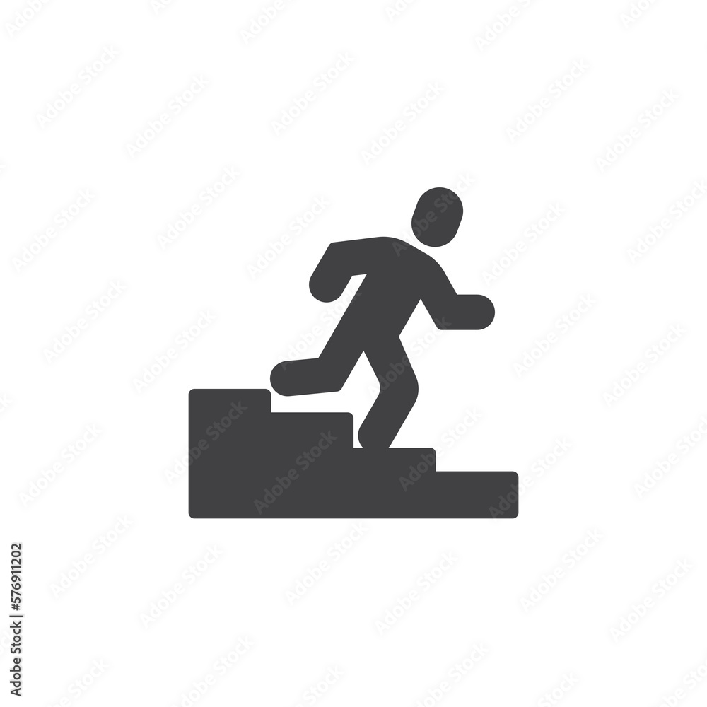 Run down staircase vector icon