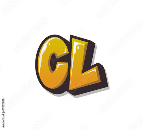 Vector Logo Graffiti Handlettering Initial Letter CL
