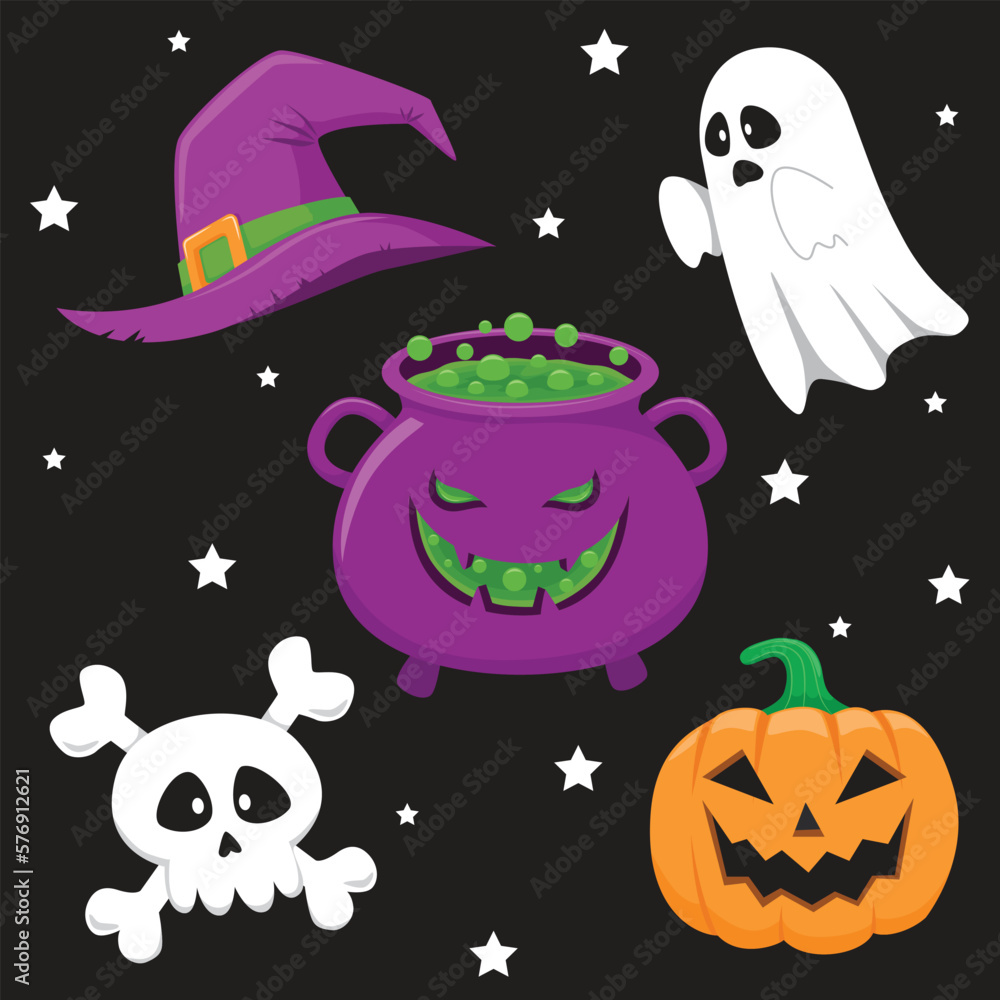 Happy Halloween design elements. vector, illustration and background. Happy Halloween design elements. vector, illustration and background.