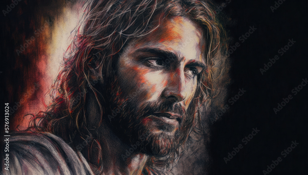 A color painting of Jesus Christ. generative AI