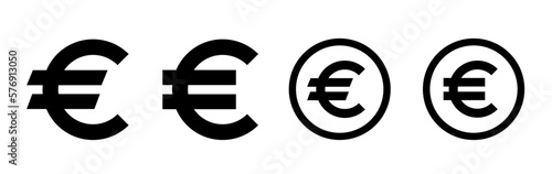 Euro vector icons set