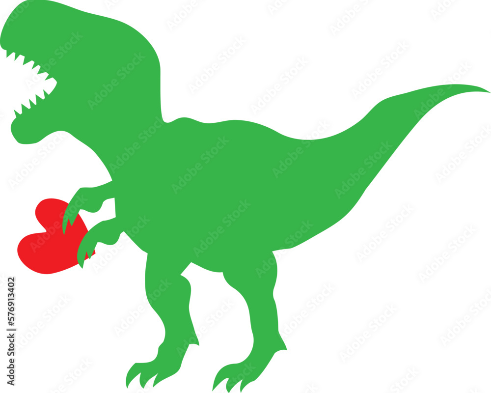 Obraz premium Vector Dinosaur Heart