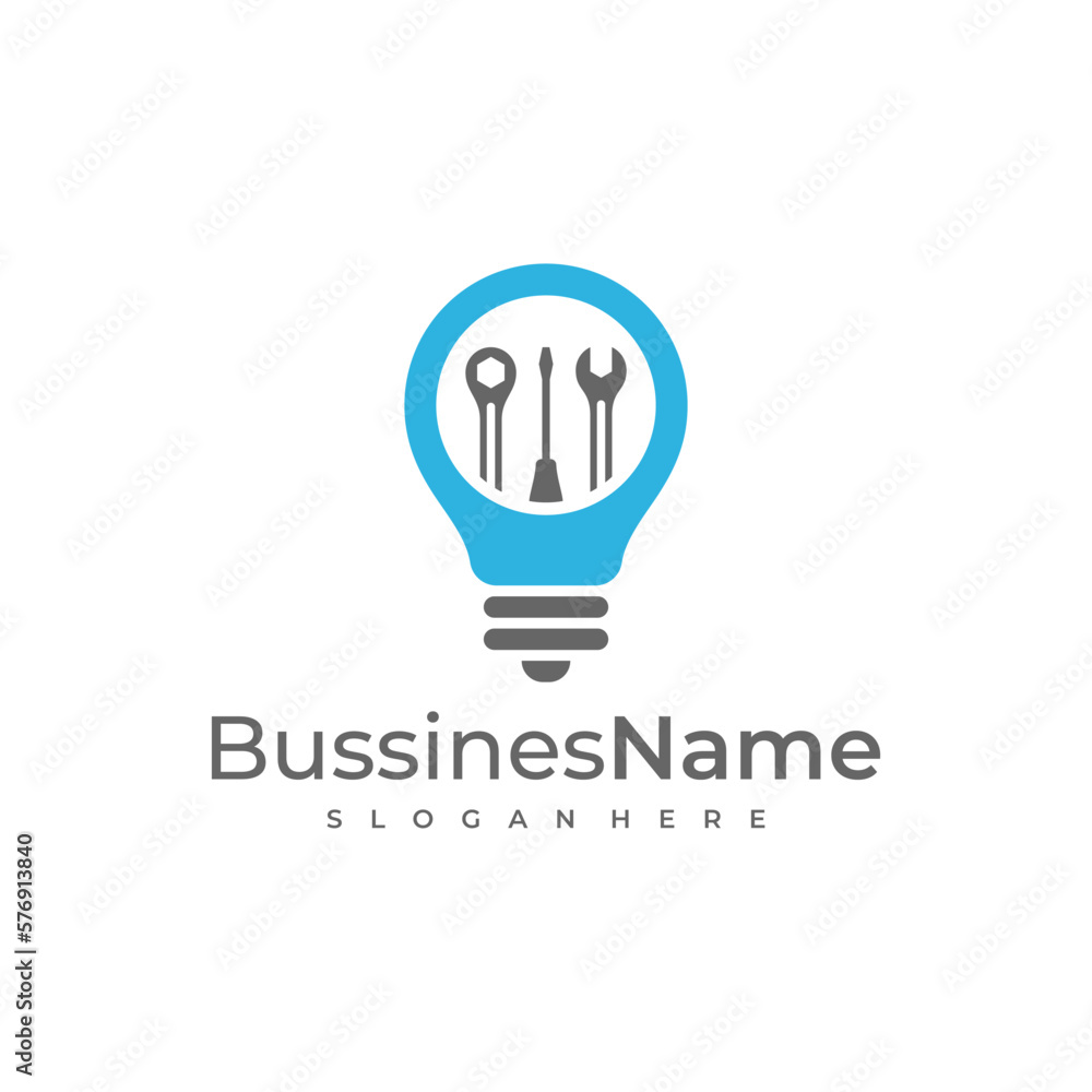 Mechanic Bulb logo vector template. Creative Bulb logo design concepts Mechanic Bulb logo vector template. Creative Bulb logo design concepts