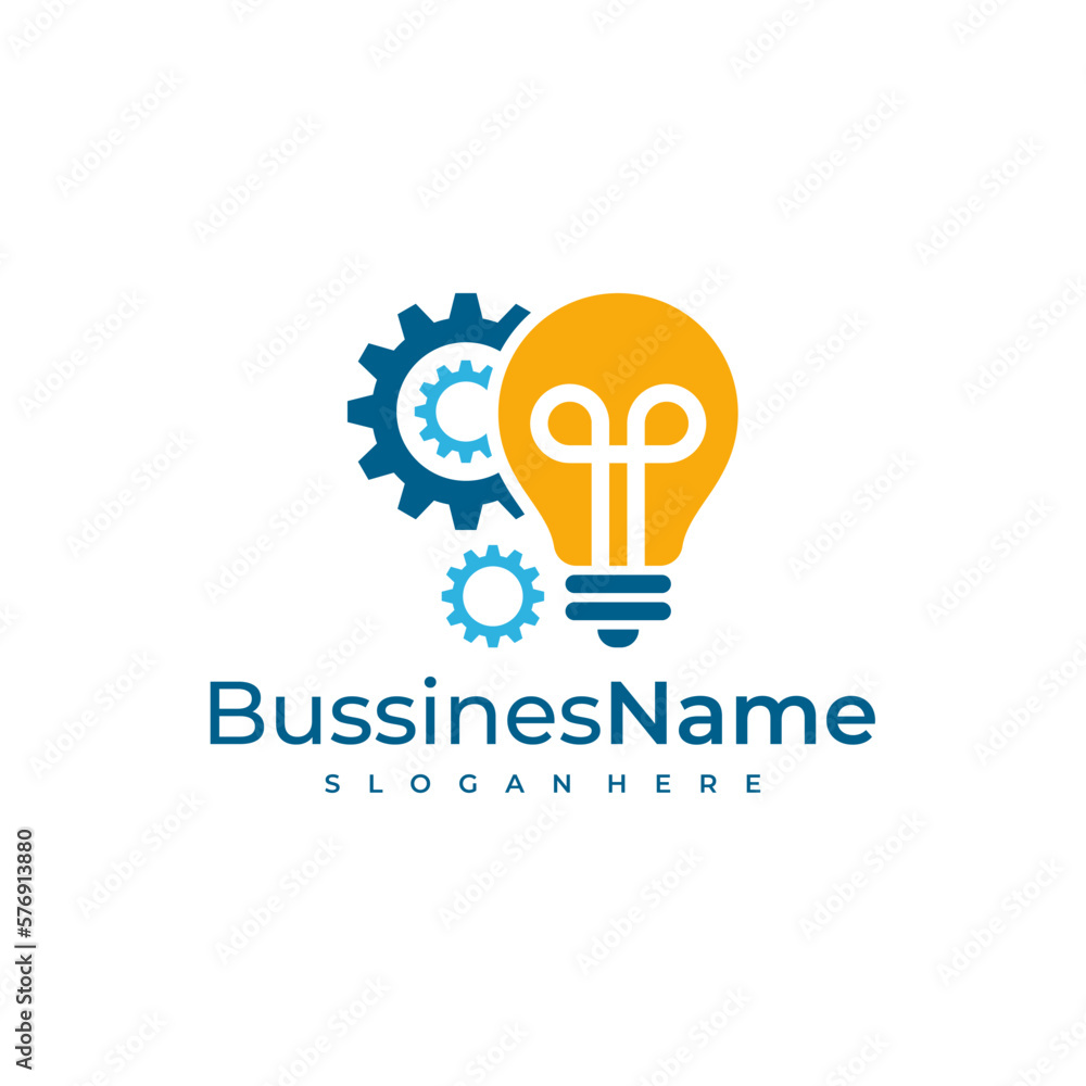 Gear Bulb logo vector template. Creative Bulb logo design concepts Gear Bulb logo vector template. Creative Bulb logo design concepts