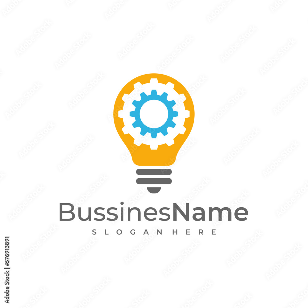 Gear Bulb logo vector template. Creative Bulb logo design concepts Gear Bulb logo vector template. Creative Bulb logo design concepts