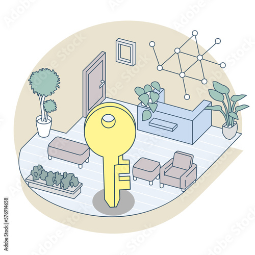 A room with a key.
Plan for security