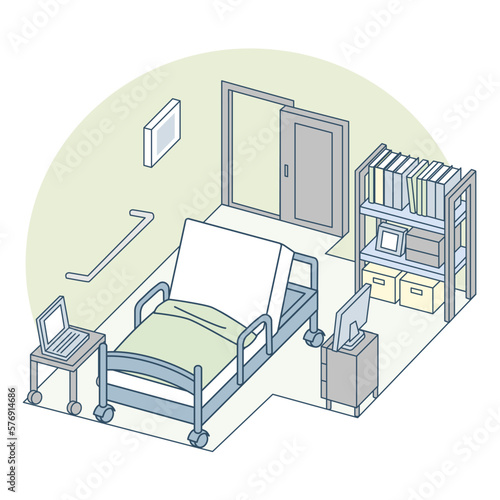 Room with nursing beds.
An environment where you can receive care while you work.