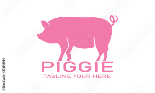 illustration of a pink pig