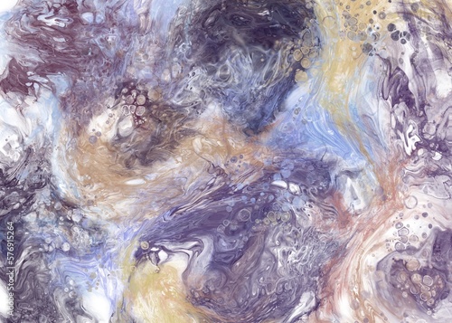 Abstract Fluid Acrylic Painting. Modern art. Marble Ink Background. Fluid abstract marbling background