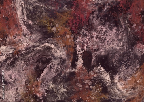 Abstract Fluid Acrylic Painting. Modern art. Marble Ink Background. Stone texture abstract marbling background