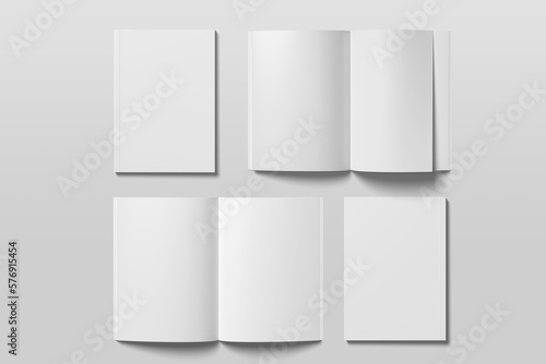 A4 Magazine Mockup Blank top View