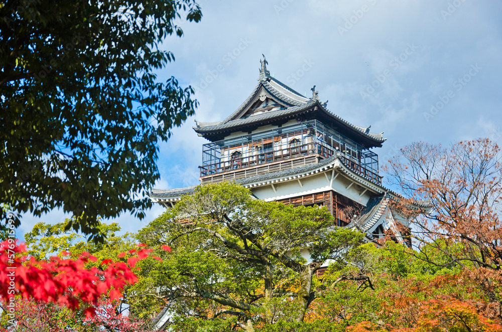 Hiroshima Castle in Hiroshima Prefecture, Japan. The castle was rebuilt in 1958. Hiroshima Castle in Hiroshima Prefecture, Japan. The castle was rebuilt in 1958.