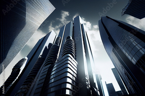 High-Rise Buildings in a Modern City  generative ai