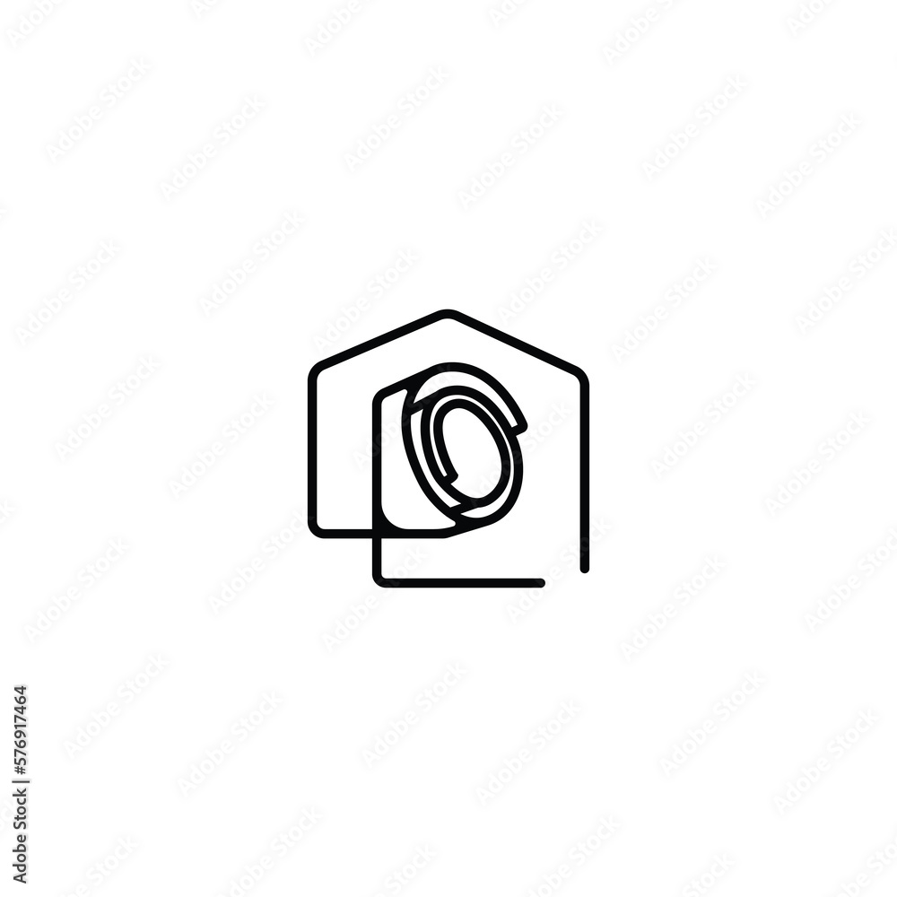 Construction architecture interior vector logo design Construction architecture interior vector logo design