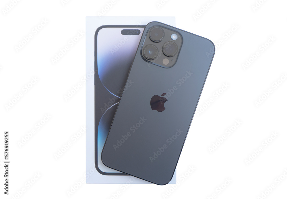 Yerevan, Armenia, February 28, 2023 iPhone and package Apple iPhone 14