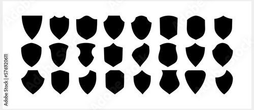 Shield, guard icon isolated. Stencil filled flat sign. Vector stock illustration. EPS 10