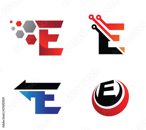 Letter E logo template