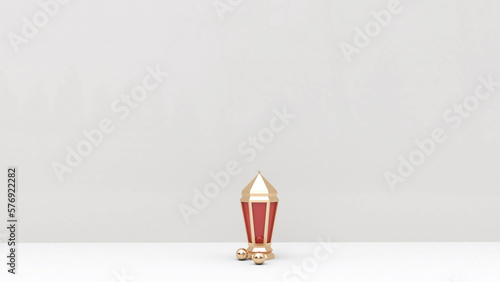 Realistic ramadan background with empty side, lantern for mockup, display product, banner