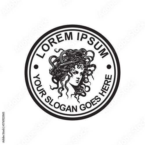 medusa logo , mythology illustrator logo