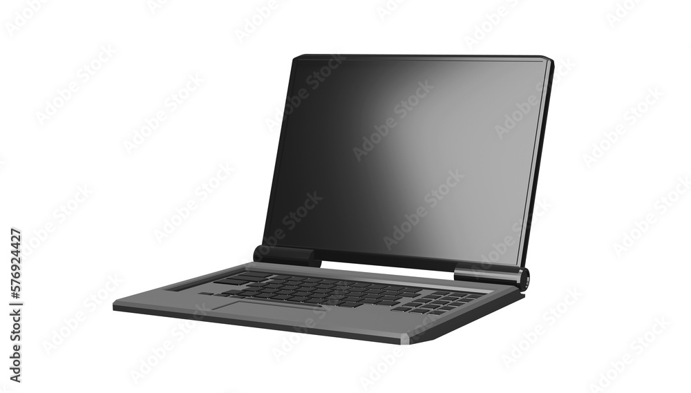 Laptop 3D render in white background or isolated background for computer mockup, 3d model and etc. Laptop 3D render in white background or isolated background for computer mockup, 3d model and etc.