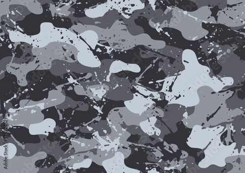 Grunge camouflage texture seamless pattern. Abstract modern endless military camo background for fabric and fashion textile print. Vector illustration.