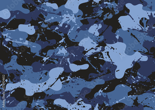 Grunge camouflage texture seamless pattern. Abstract modern endless military camo background for fabric and fashion textile print. Vector illustration.