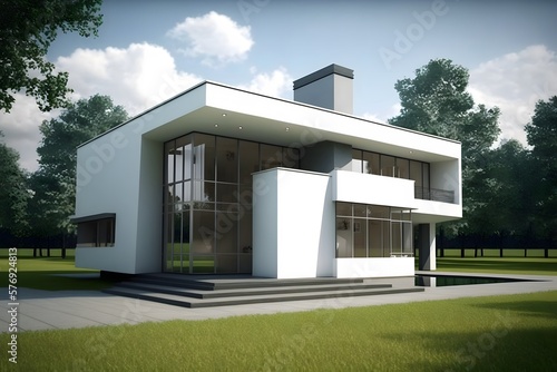 modern house exterior created using AI Generative Technology © SandKing