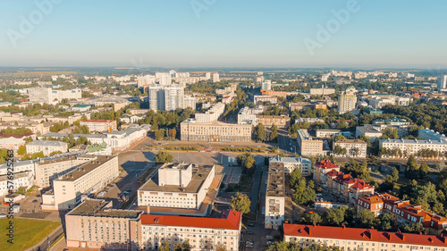 Oryol, Russia. Government of the Oryol region. Lenin Square. History center. View of the city from the air, Aerial View