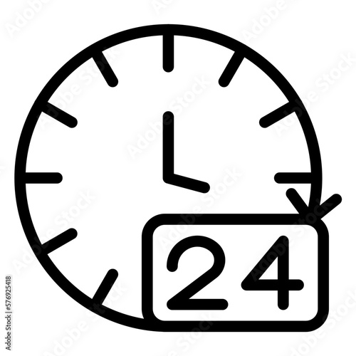 Vector Design 24 Hours Icon Style