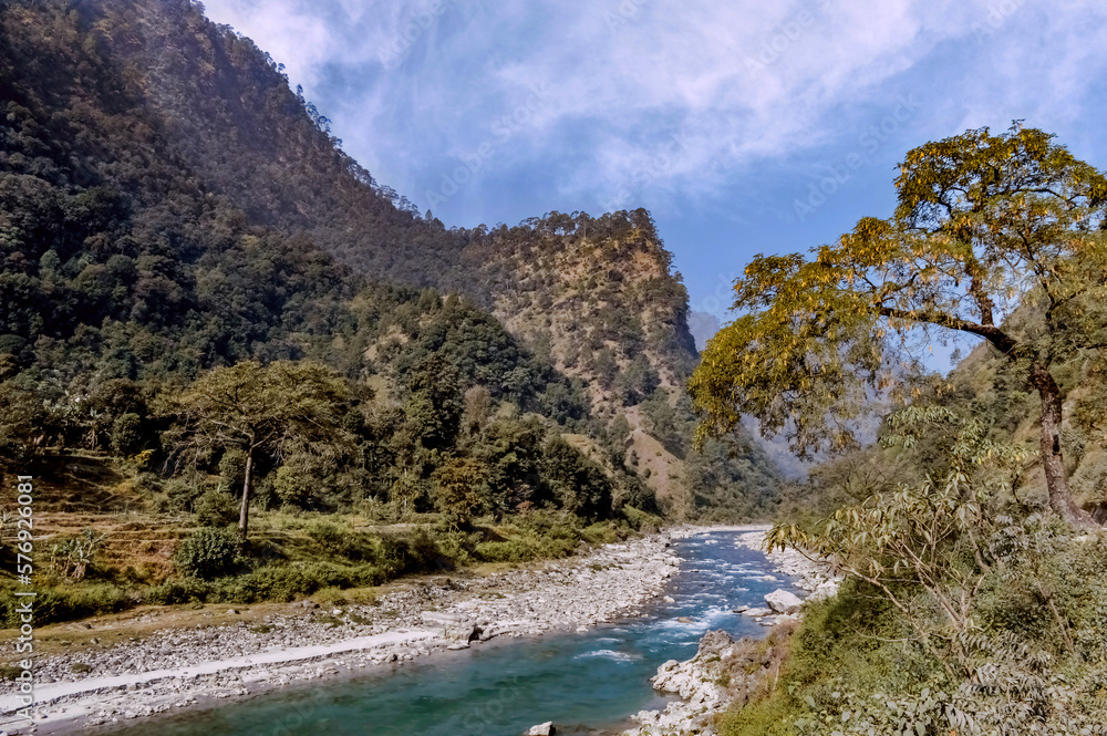 Gori Ganga river, Munsiari tehsil of the Pithoragarh District, part of the state of Uttarakhand in northern India