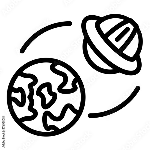 Vector Design UFO Earth Icon Style