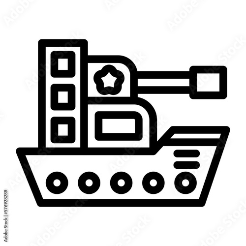 Vector Design Army Ship Icon Style