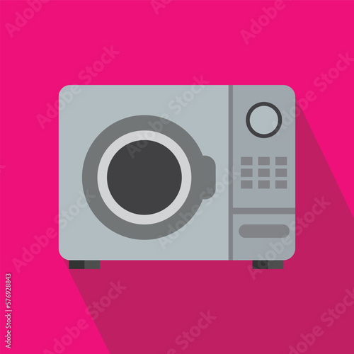 Flat Icon Design of a Modern Front-Loading Washing Machine with Digital Display and Energy-Saving Features for Home Laundry Needs