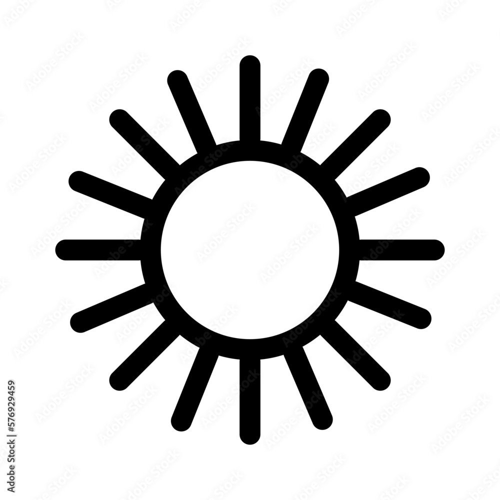 Sun line icon. Summer icon vector isolated on white background. Sun line icon. Summer icon vector isolated on white background.