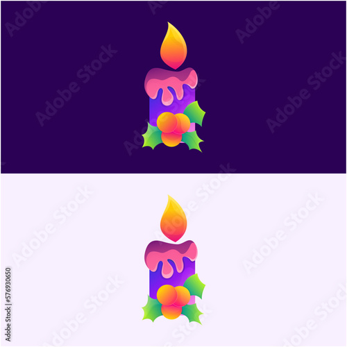 Awesome Colorful Candle Premium Logo Vector