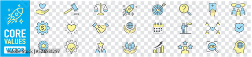 Set of core values icons vector