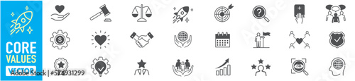 Set of core values icons vector
