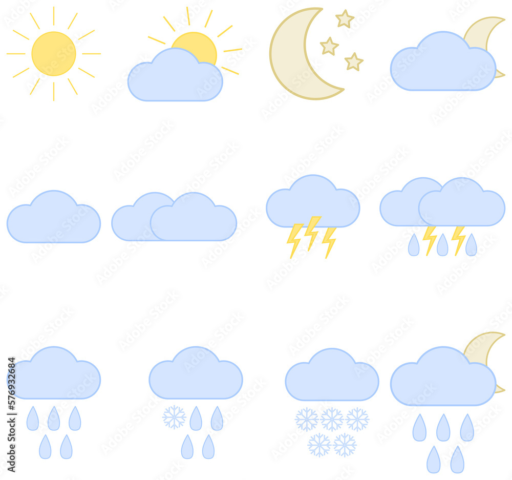 Weather icons set sun, cloud, moon,.. Weather icons set sun, cloud, moon,..