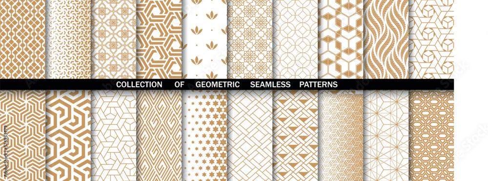 custom made wallpaper toronto digitalGeometric set of seamless gold and white patterns. Simpless vector graphics