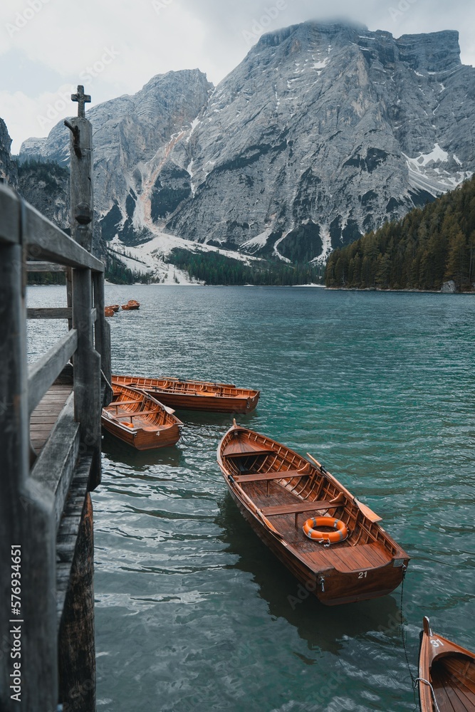 Boat on the lake in Italy 