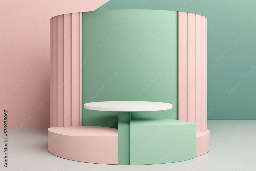 Elevate Your Product Showcase with 3D Podium Set in Soft Pastel Colors. Generative AI Elevate Your Product Showcase with 3D Podium Set in Soft Pastel Colors. Generative AI