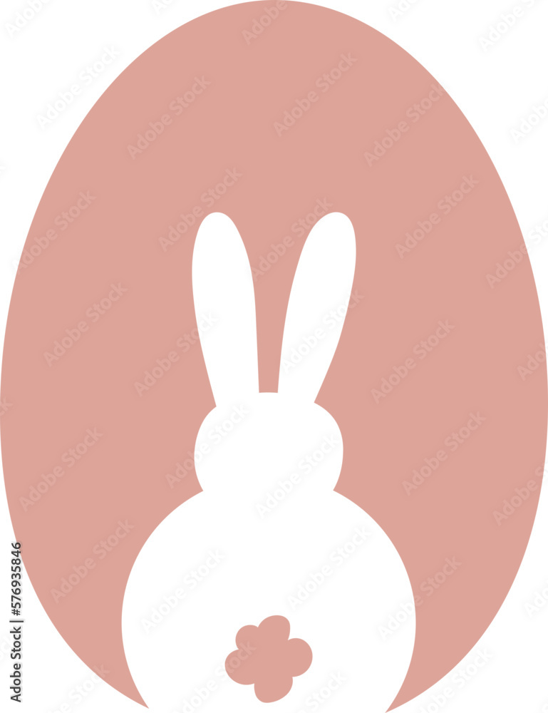 Fototapeta premium Monogram Easter Bunny Rabbit Egg