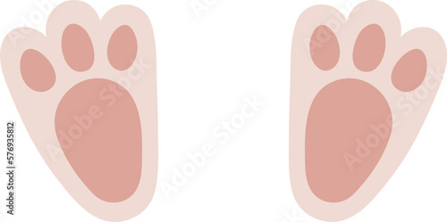 Cute Kawaii Easter Bunny Rabbit Paws Shape