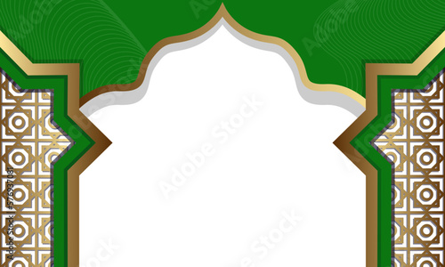 Green And Gold Ramadan Theme Background Template Vector