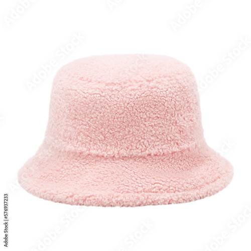 Fototapete pink hat isolated on white